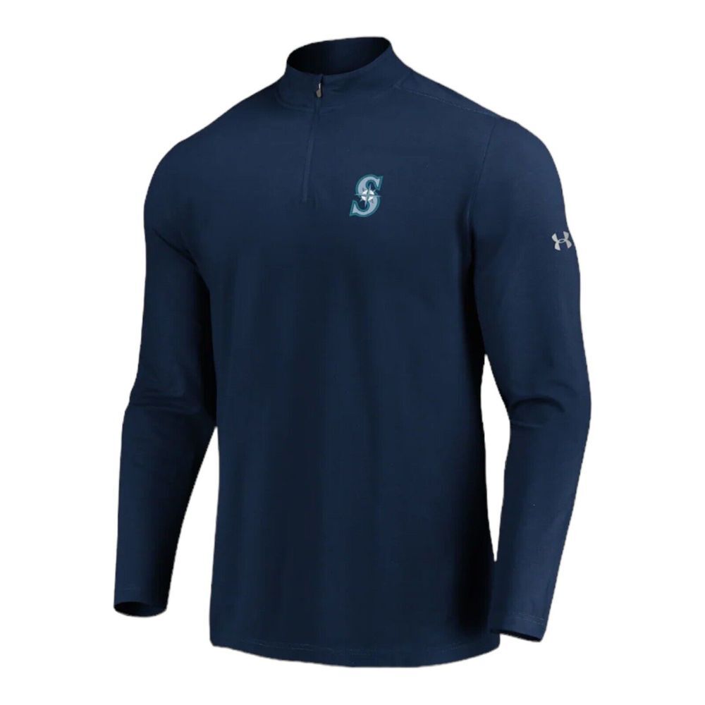 NWT Under Armour Seattle Mariners Performance 1/4 Zip Blue Jacket MLB Size 5XL